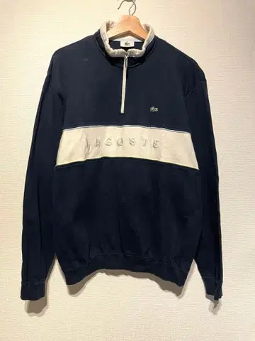 LACOSTE 하프 지퍼 트레이닝복 네이비
