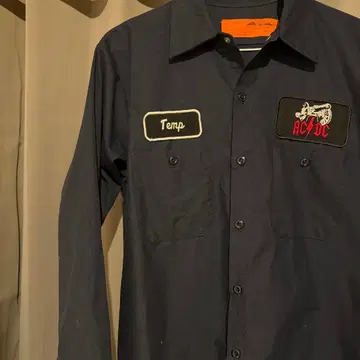 AC/DC REDKAP 긴팔 워크 셔츠 와펜 네이비