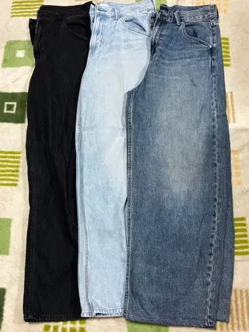 유니클로 배기 커브진 3종 세트 사이즈 28