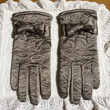 ANTEPRIMA 리본 포함 새틴 장갑 그레이