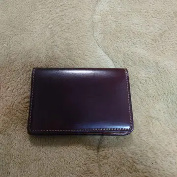 미사용 미츠코시 구매 호윈 쉘 코도반 명함지갑 버건디