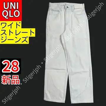 유니클로 와이드 스트레이트 청바지 라이트 블루 28 / 71cm