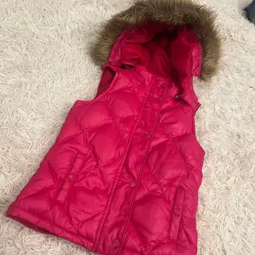 y2k gap 핑크 퀼팅 다운 베스트 퍼 포함 갸루 스타일