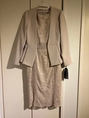 베이지 자켓 원피스 세트 M