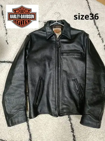 Harley-Davidson 블랙 가죽 싱글 라이더 자켓 36
