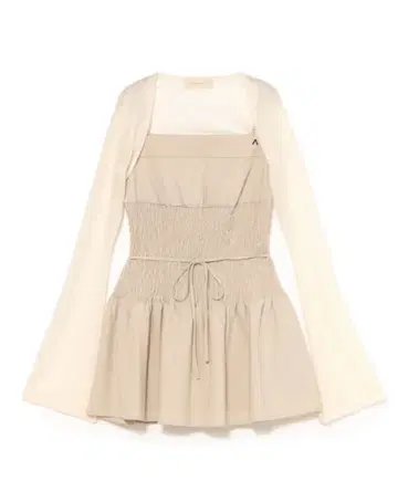 Betty shirring mini dress 베이지
