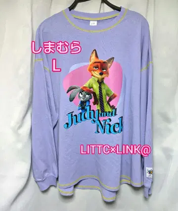 시마무라 주토피아 LITTC x LINK@ 주디 닉 긴팔 T셔츠