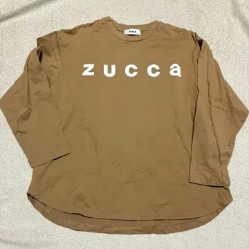 주카 로고 프린트 T셔츠 M 베이지