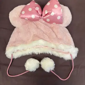 상하이 디즈니 한정판 미니 팬캡 리본 핑크 도트