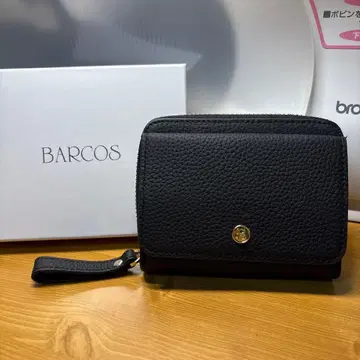 BARCOS 블랙 가죽 카드 케이스 지갑