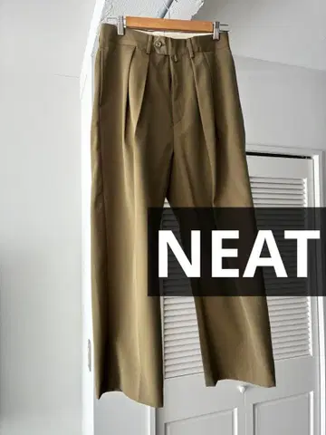 [ NEAT ] 울 슬랙스 머스타드 44
