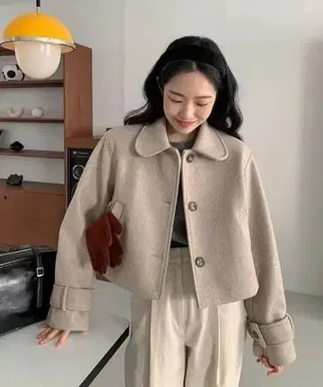 [ LAC VERT ] 스탠 칼라 페이크 울 코트 프리 사이즈