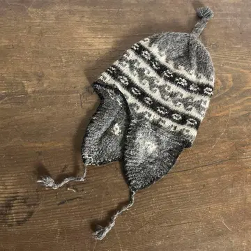 PERU산 알파카 100% 귀마개 니트 모자 니트 캡 모자