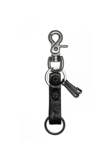 AAKAM Studded Leather Keyring (Square)