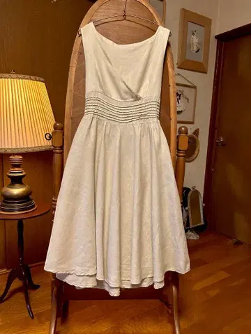 70s 80s 유럽 구제 의류 영국 앤티크 린넨 원피스