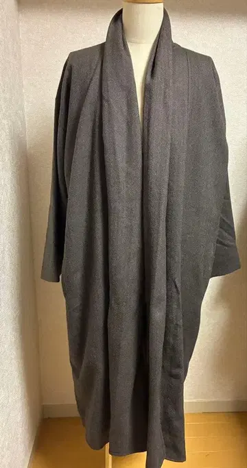 이치모쿠 [몬] 울 x 고물 실크 레어 헤링본 일본 의류 코트