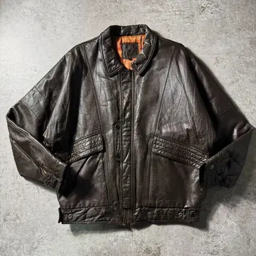 [ 90s ] G-1 A-2 플라이트 가죽 자켓 무스탕 옷깃 보아