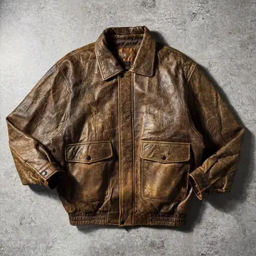 [ 90s ] G-1 A-2 플라이트 가죽 자켓 무스탕 옷깃 보아