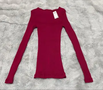 새상품 intimissimi 실크 혼방 라운드넥 롱 슬리브 와이드 니트