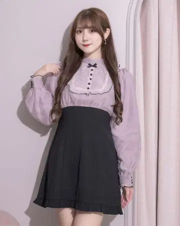 pium 피윰 스퀘어 프릴 도킹 원피스