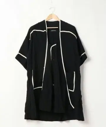 gomme 린넨 와셔 가운 블라우스 블랙