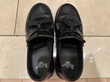 블랙 레더 태슬 로퍼