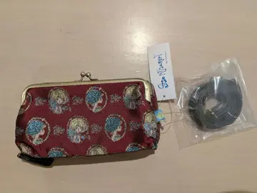 아도짱 자카드 지갑 숄더백 프레임 버건디 장지갑 레트로