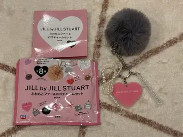 JILL BY JILLSTUART 복슬복슬 퍼 & 로고 참 세트 그레이