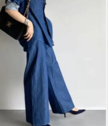 에디터 츠보타 아사미 x woadblue / 데님 와이드 팬츠