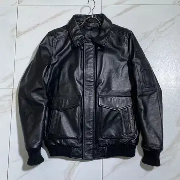 레어 카라이리코쿠 광택 G1 카우 가죽 플라이트 자켓 y2k 빅