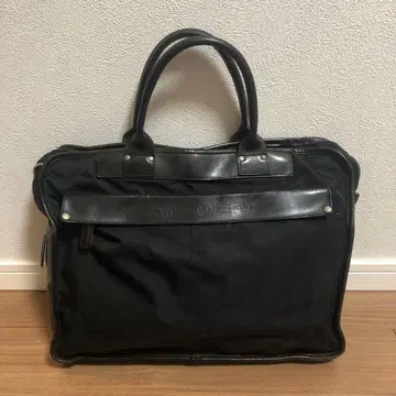 블랙 캔버스 가죽 비즈니스 백