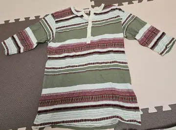 WAREHOUSE 7부 소매 헨리넥 셔츠 M