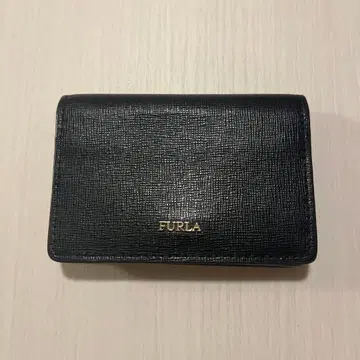 FURLA 블랙 가죽 명함지갑