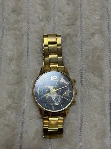 GINEVA 골드 크로노그래프 손목시계