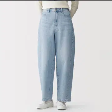 무인양품 금기 나무 열매에서 만든 카폭 혼방 데님 코쿤 팬츠