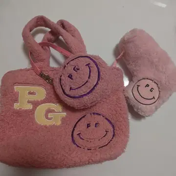 PG 로고 포함 핑크 플리스 백, 퍼터 커버