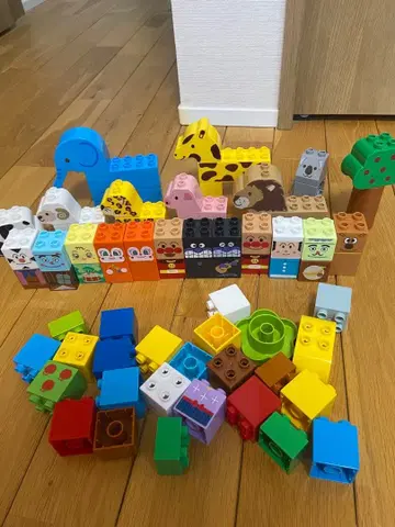 호빵맨 동물 블록 & 베타페타 블록 다색 세트 수납 박스 포함 세트