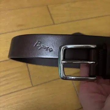PAPAS 브라운 가죽 벨트 수일 한정 게재