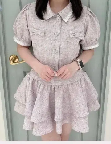 evelyn 에블린 핑크 계열 프릴 스커트 셋업