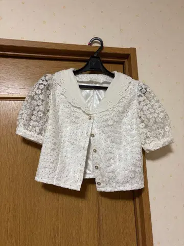 화이트 레이스 블라우스 스커트 세트