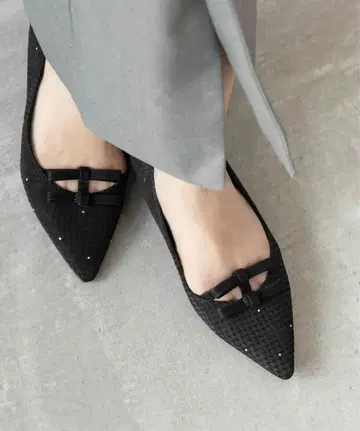 [ 새상품 ] RANDA 미니 리본 플랫 펌프스 24cm