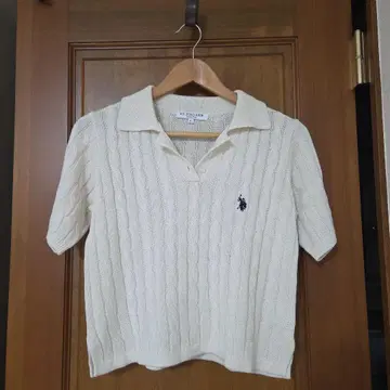 U.S. POLO ASSN. 아이보리 반팔 피케 셔츠
