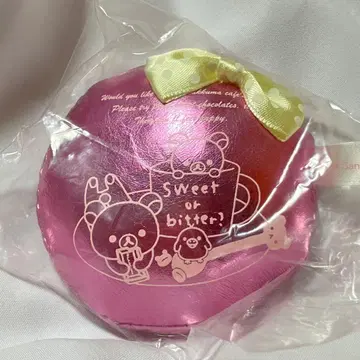 리락쿠마 거울 참 마카롱형 키링 핑크