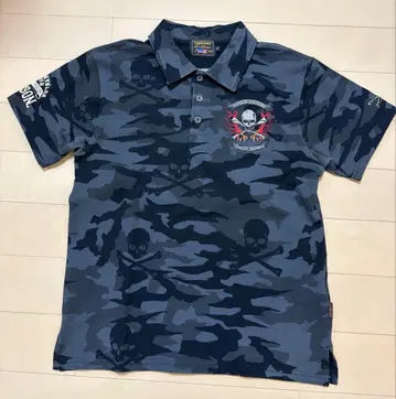 반손 피케 셔츠 스컬 자수 카모플라쥬 sizeM