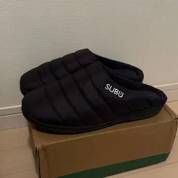 SUBU 블랙 슬리퍼 퀼팅 블랙 슬리퍼