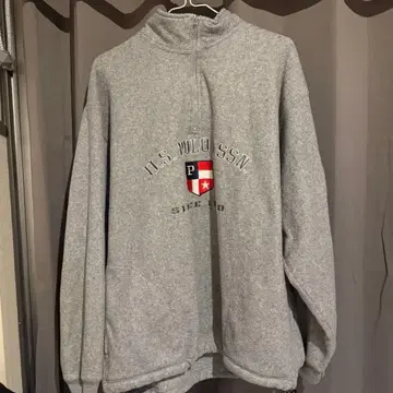[레어] U.S. POLO ASSN. 그레이 하프 지퍼 트레이닝복