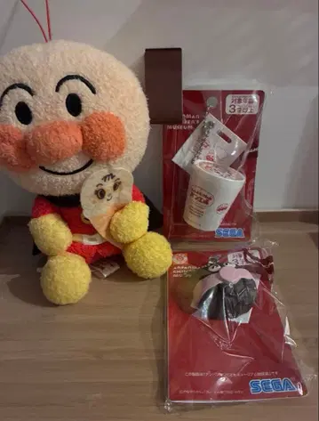 호빵맨 봉제 인형과 키링 세트