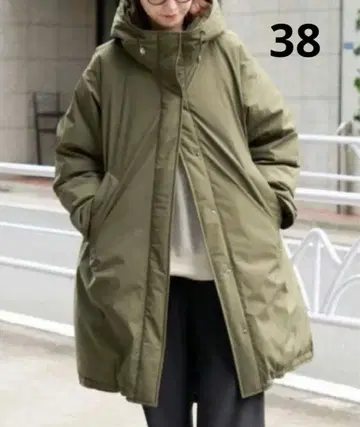 스픽앤스팬 발수 후디드 다운 코트 38 카키