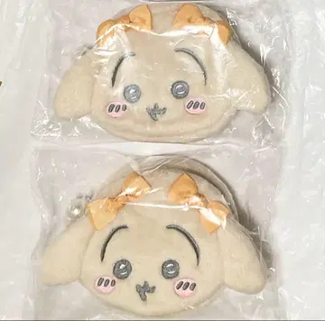 2개 세트 치이카와 (먼작귀) 다이컷 페이스 파우치 토끼 리본