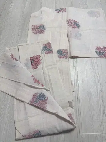 꽃무늬 유카타 린넨 크림색 바탕